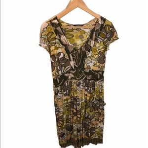 Printed Soft Dress with Gold Detail